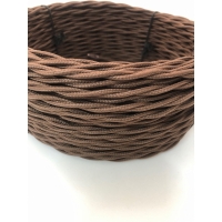 Ретро провод витой в декоративной текстильной оплетке 2х2,5 мм2 шоколадный Царский Стиль RS-12-82